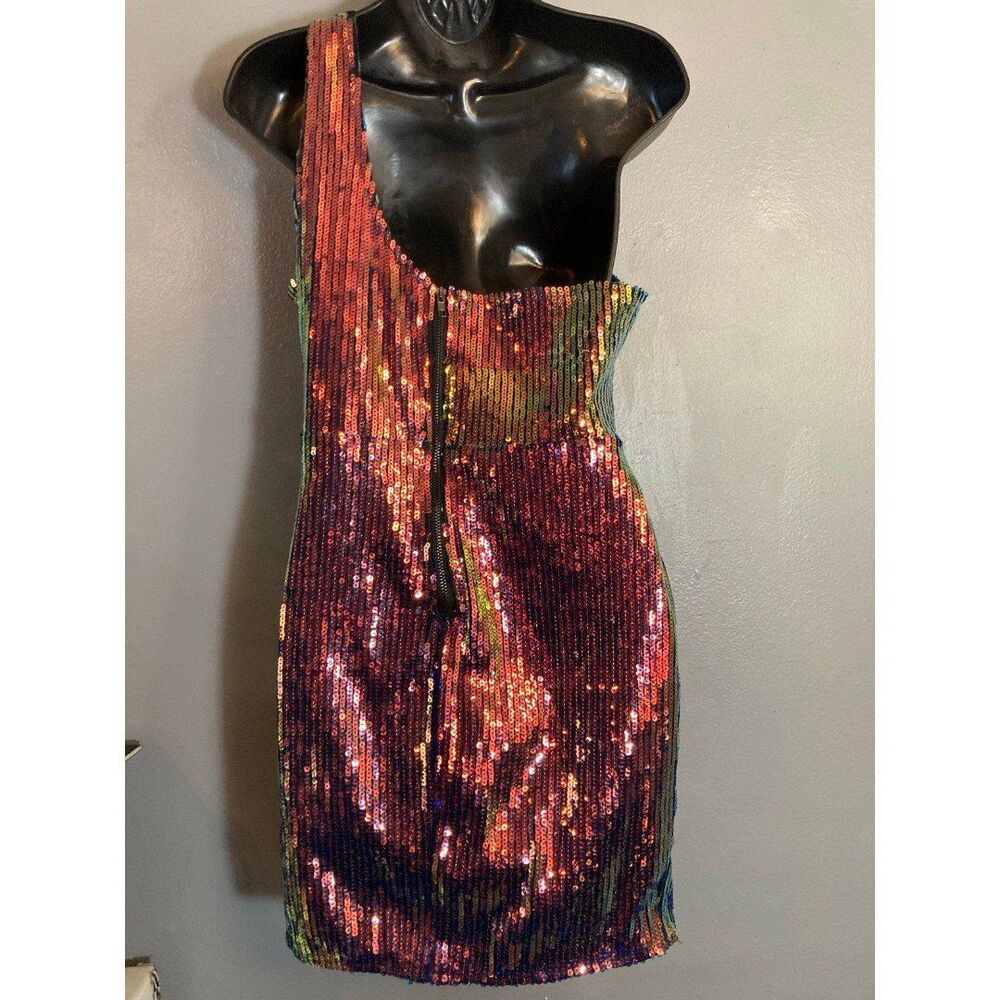 Hot & Delicious one shoulder sequin mini dress - Picture 6 of 8